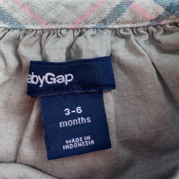 GAP Baby Pink & Gray Plaid Dress 3-6M EUC - Picture 8 of 13
